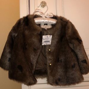 Janie and Jack baby girls faux fur jacket